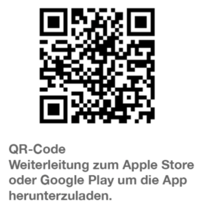 QR-Code App download mit Text